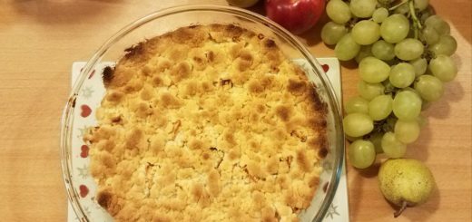 Crumble pomme poire raisin